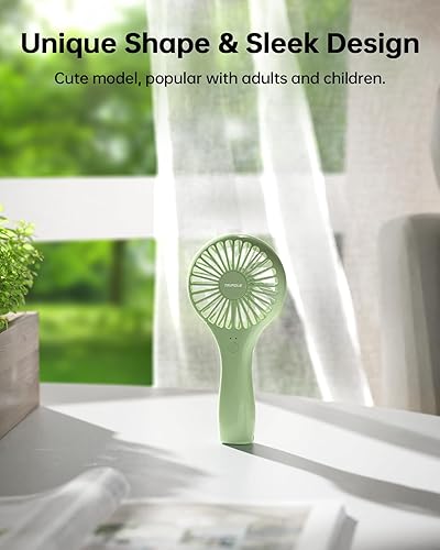 Miniatura 7 de TriPole Miniventilador de mano personal, portátil, funciona con pilas, ventiladores recargables de velocidad ajustable, potentes ventiladores de