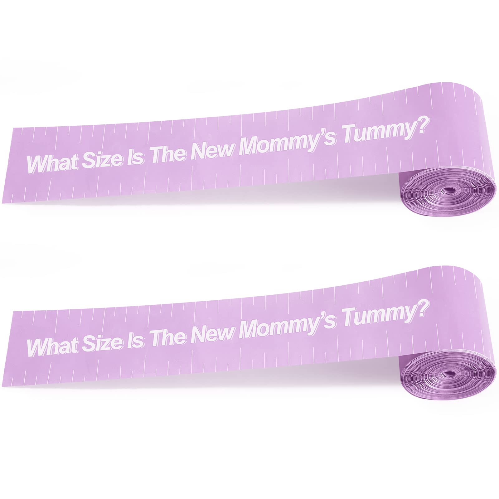 2 Rolls 2 Inch x 150 Feet Baby Shower Measuring Tape Tummy Measure Belly Game Paper Belly Measuring Tape for Baby Shower Party Decorations Supplies (Pink)