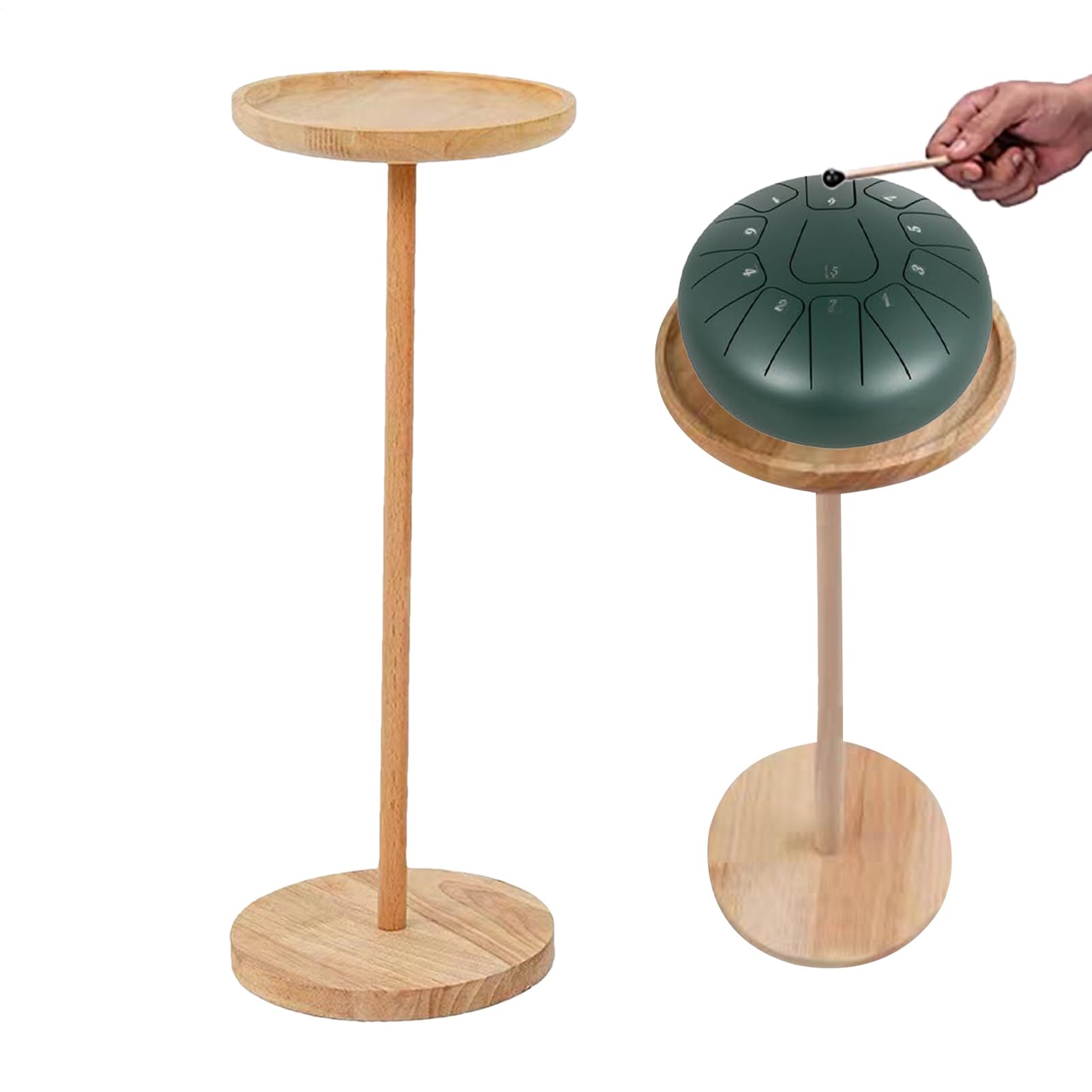 Handpan, supporto per strumenti, 20 x 20 x 50 cm, resistente supporto per strumenti a percussione in legno per insegnanti di musica, studio di registrazione, configurazione per spettacoli stradali