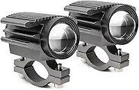 Par de Faróis de Milha LED para Moto e Carro, Auxiliar 90W 10000LM, Bivolt 8V-80V, Luz Branca e Amarela (Dual Color), Prova D'água IP65, Com Suporte e Interruptor (1 Par)