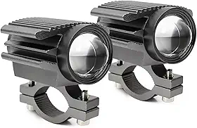 Par de Faróis de Milha LED para Moto e Carro, Auxiliar 90W 10000LM, Bivolt 8V-80V, Luz Branca e Amarela (Dual Color), Prova D'água IP65, Com Suporte e Interruptor (1 Par)