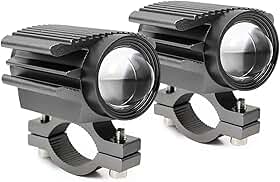 Par de Faróis de Milha LED para Moto e Carro, Auxiliar 90W 10000LM, Bivolt 8V-80V, Luz Branca e Amarela (Dual Color), Prova D'água IP65, Com Suporte e Interruptor (1 Par)