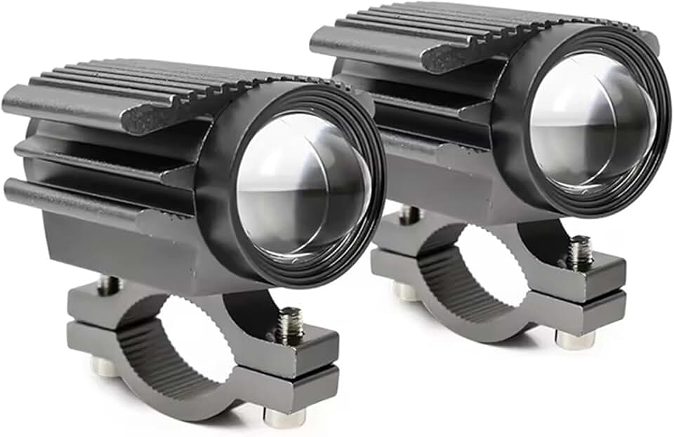 Par de Faróis de Milha LED para Moto e Carro, Auxiliar 90W 10000LM, Bivolt 8V-80V, Luz Branca e Amarela (Dual Color), Prova D'água IP65, Com Suporte e Interruptor (1 Par)