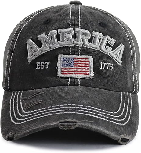 Gorra de béisbol con bandera estadounidense para hombres y mujeres, divertida gorra de béisbol bordada de algodón ajustable