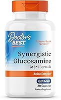 Vista 1 de Doctors Best Fórmula de glucosamina sinérgica MSM, soporte articular, sin OMG, sin gluten, sin soja, 180 cápsulas