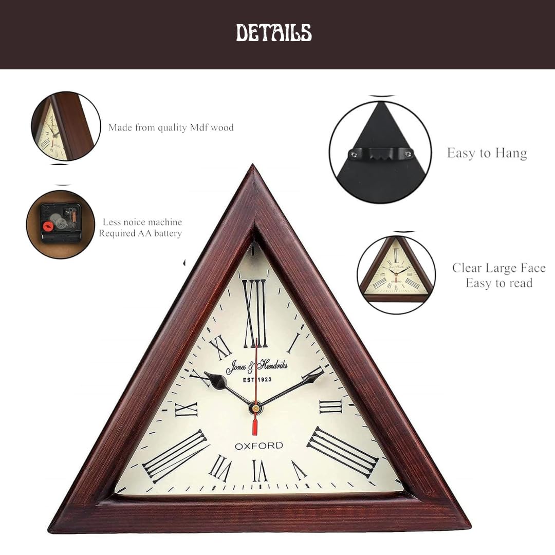 Amazon.com: CATROX Jones & Hendriks Triangle Wall Clock, Roman