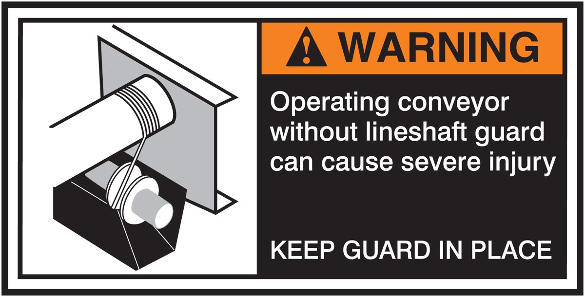 Sticker Warning Operating Conveyor pour Risque Machine - 2