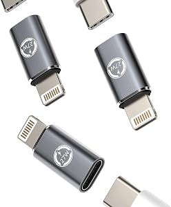 27W Fast Charging Adapter(3Pack)USB C Female to Lightning Male Converter Type-C Port Charge Cord Connector for Apple Iphone 11 12 13 14 Pro Max Mini Xs Se 7 8 X Xr Plus IpadAir Charger Data Sync Cable