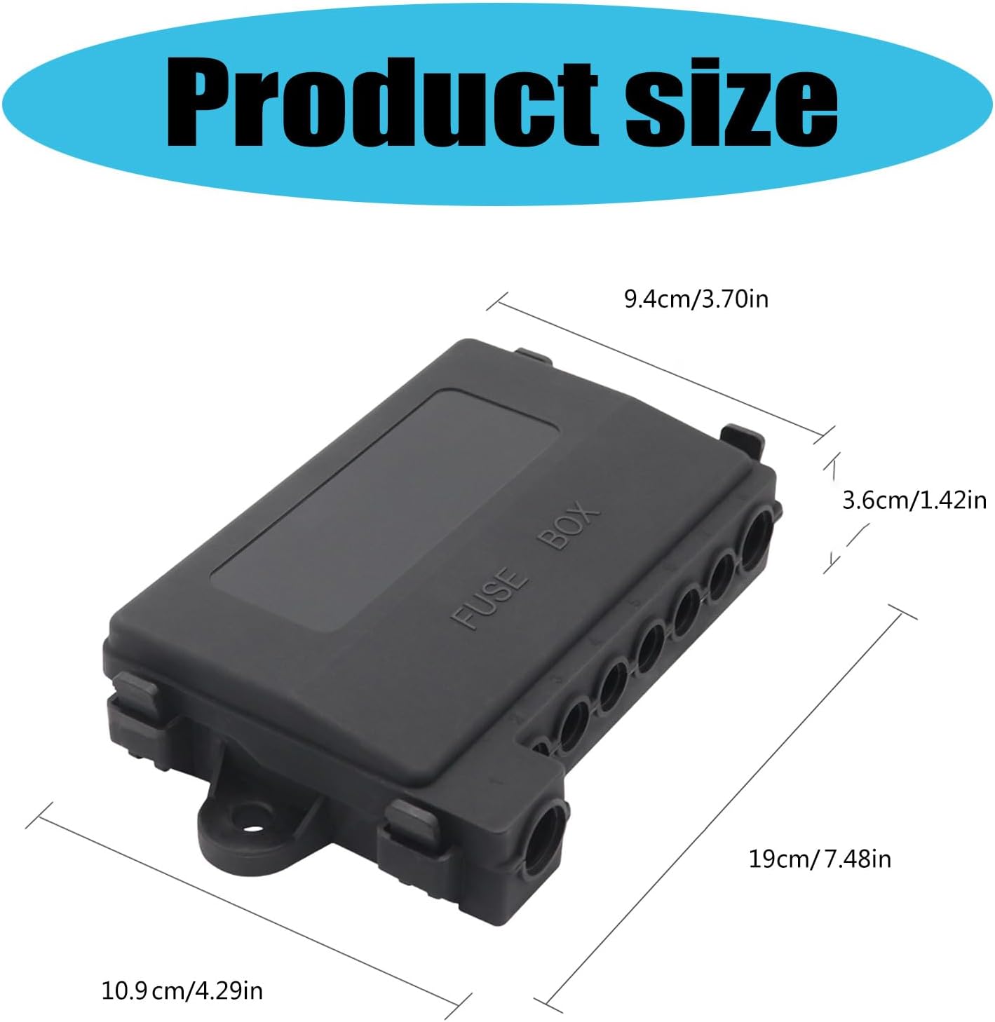 Car 7 Way Fuses Block Fuses Box Standard Circuit Fuses Holder Fit Car Trailer Truck SUV Boat Marine DC70V