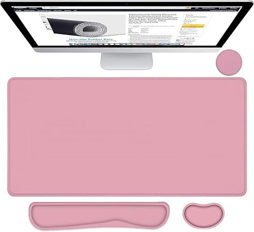 Juego de alfombrillas para mouse y teclado, alfombrilla de mouse extendida para juegos + soporte para reposamuñecas para teclado, espuma