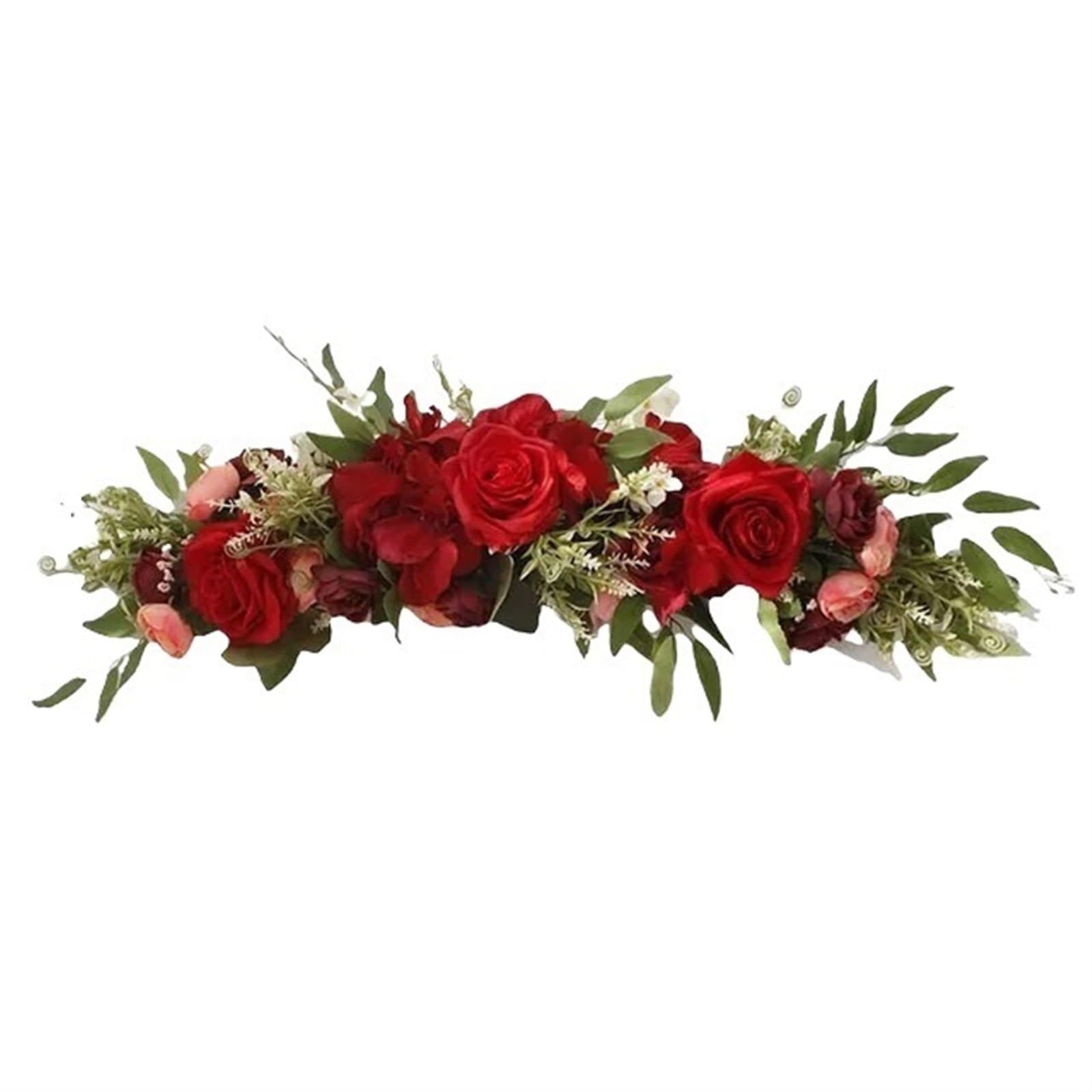 EKalgretrA Flower Arch Wedding Arch Flower White Rose Artificial Table Flowers Backdrop Wall Arches Decor Party Stage Floral(Red)