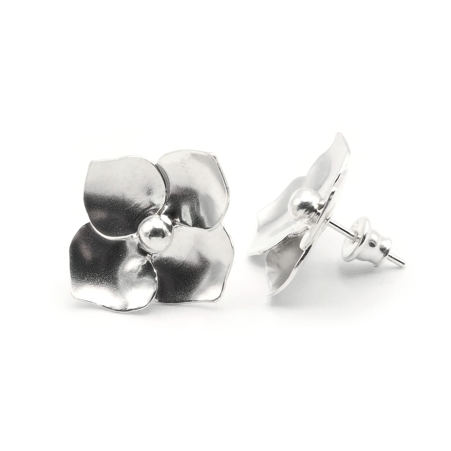 Pendientes Flor de Hortensia en Plata 925