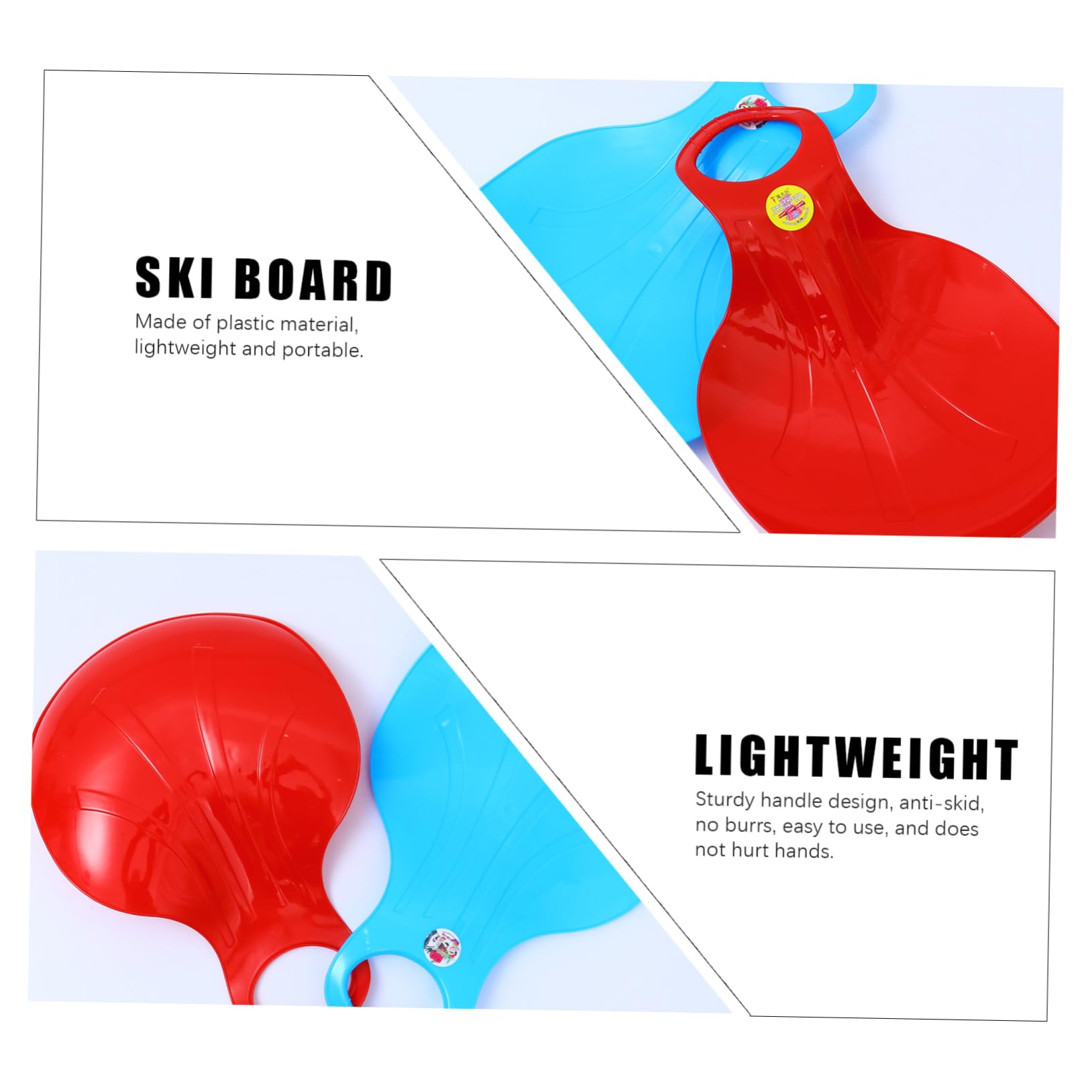 GOOHOCHY 3pcs Boys and Girls Ski Board Snowboard Plate Outdoor Snowboard Children Skiing Board Thicken Grass Sleigh Slider for Snow Sledding