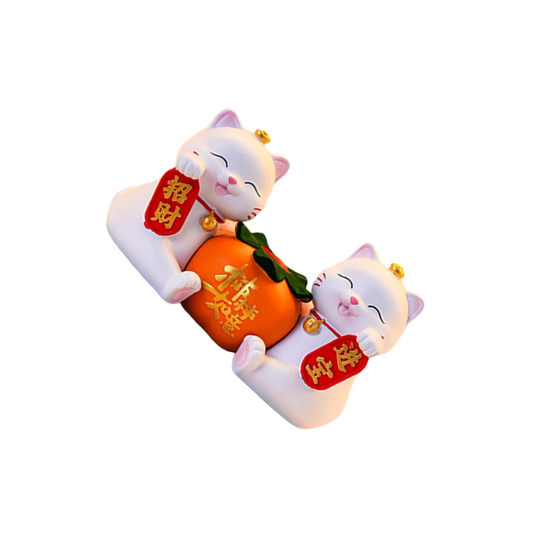 TWISAXC Flower Arrangement Vase Shop Desktop Miniature Lucky Cat Figurine Sculpture Flower Arrangement Vase Shop Restaurants Desktop Symbolizing Prosperity.