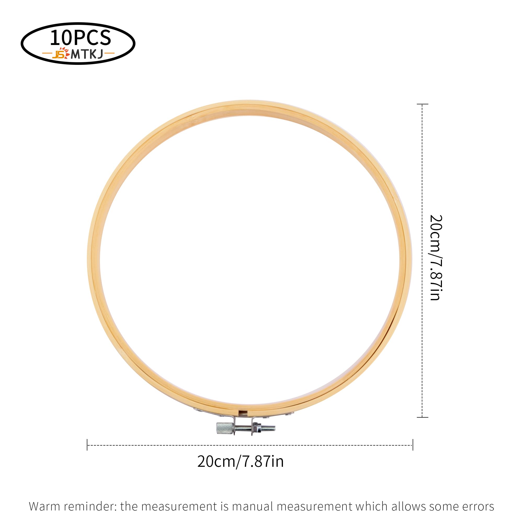 Cerchi Per Ricamo Set 8 Telai Da Ricamo Rotondi In Bambù - 4 Misure (10, 15, 18, 20 Cm), Per Punto Croce E Ricamo A Mano Telaio Ricamo Piccolo