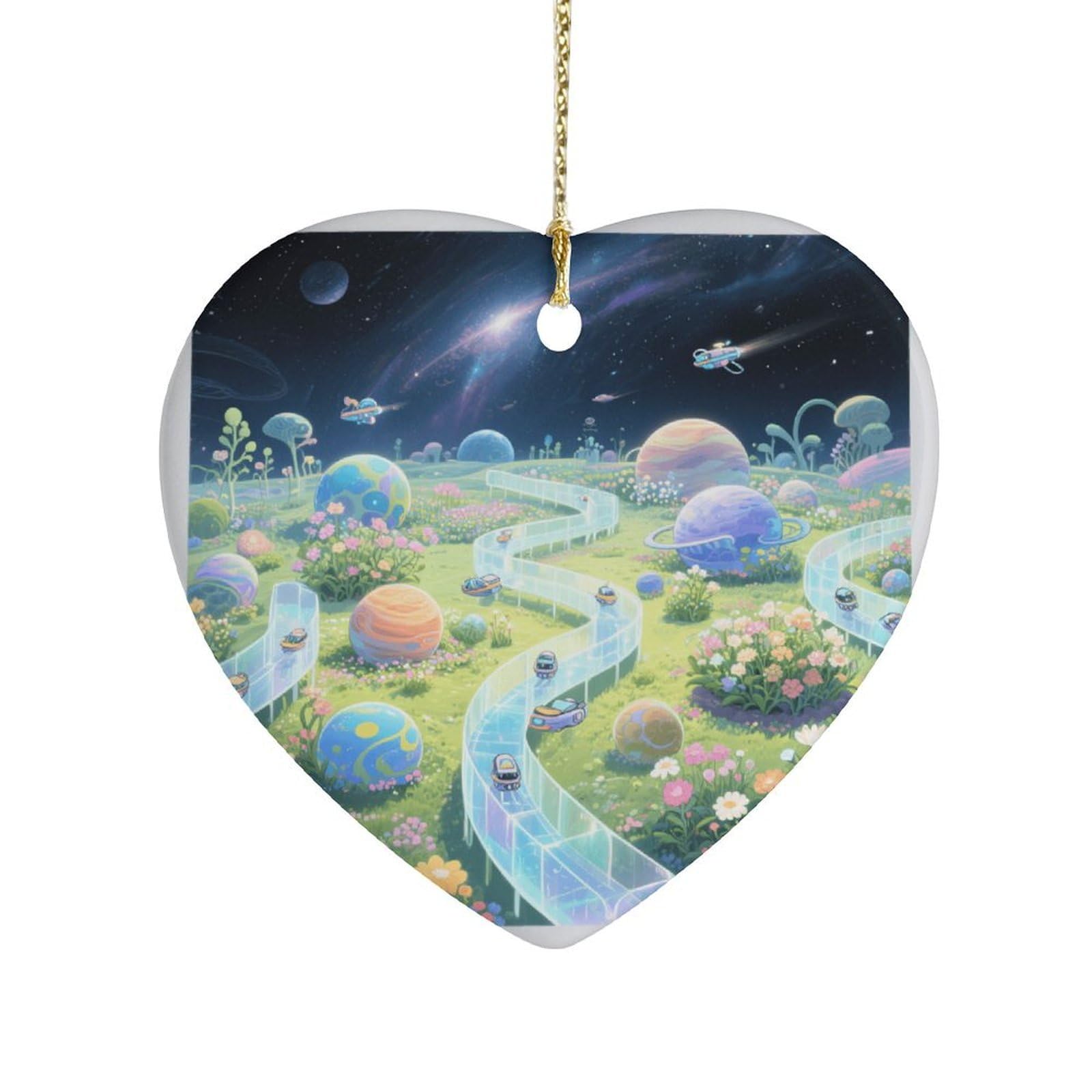 Fekiloot Style Interstellar Garden Ceramic Ornament Home Decor Keepsake