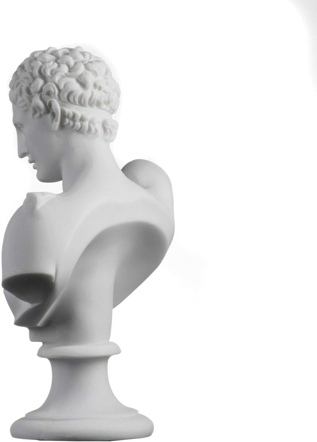 Hermes Bust Alabaster Sculpture Ancient Greek God Conductor of Souls 8.26"