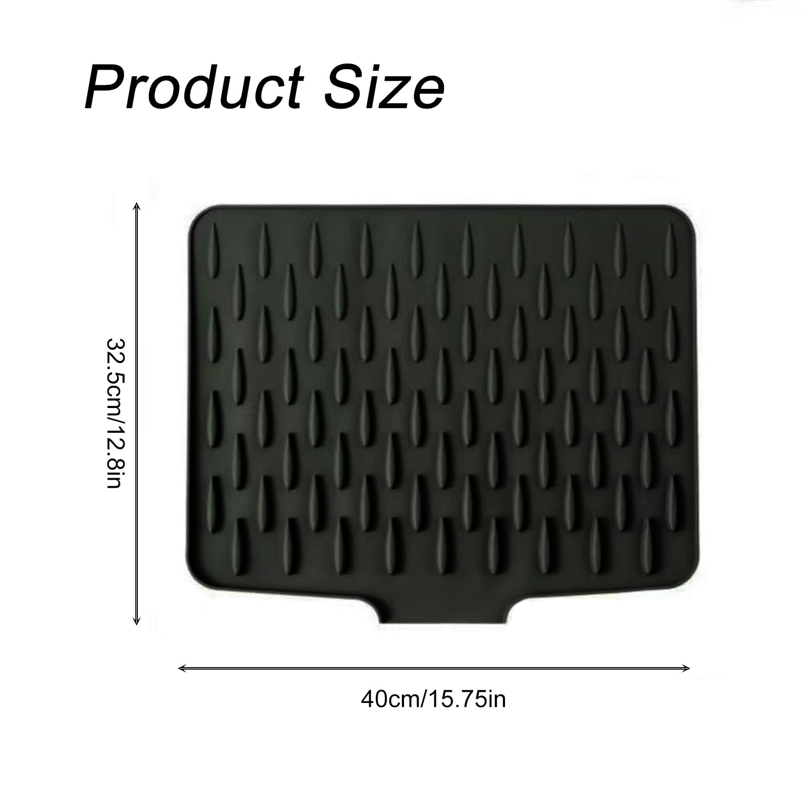 Tappetino Scolapiatti In Silicone Per Piano Di Lavoro, Con Scarico Integrato Antiscivolo Resistente Al Calore E Lavabile In Lavastoviglie Grigio 43 X 33 Cm 90390699