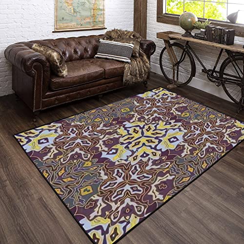 Modern 3D Home Area Rugs Batik Floral Seamless In Bright Summer Positive Colors Mandala Carpets Non-Slip Extra Size Yoga Mat Runner Rug For Living Room Bedroom Girls Playroom Home Decor #TOP3