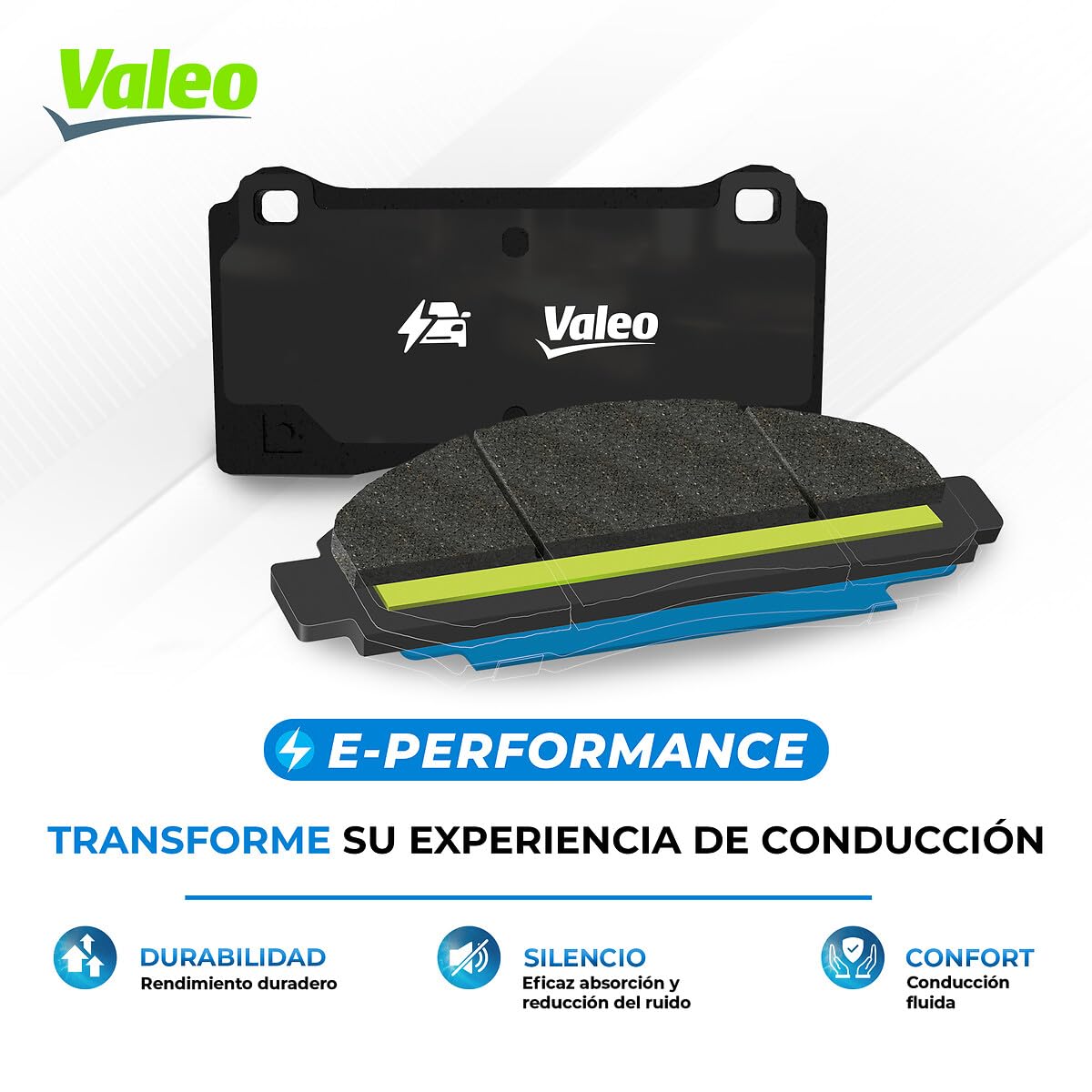 Valeo E-Performance Pastillas de Freno 610456, Set de 4 Pastillas, Eje Trasero, Equipadas con Accesorios Montados o No Montados - Certificación ECE-R90