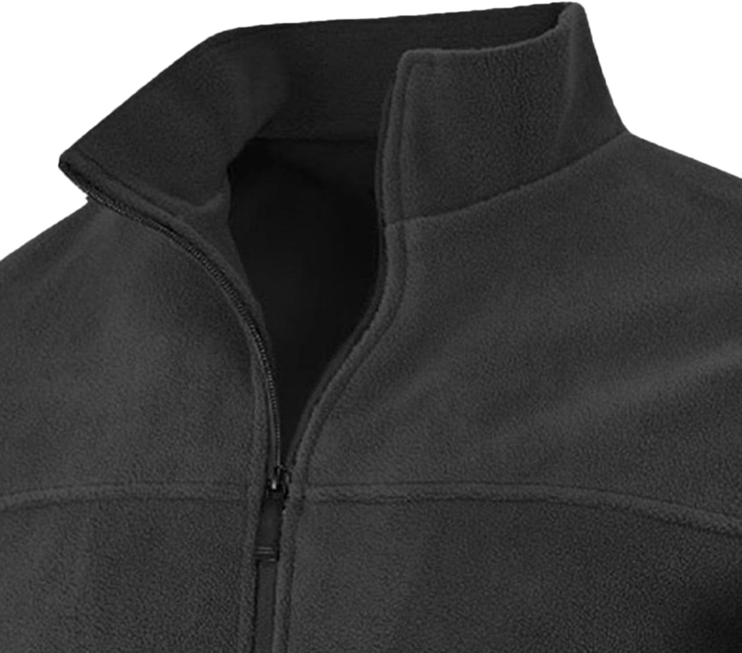 Essential Black Fleece Jacket Detail