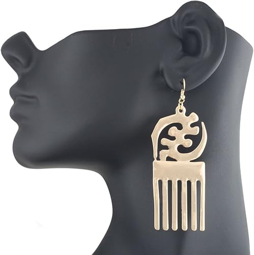 Miniatura 9 de Pendientes colgantes de Nefertiti incrustados antiguos diseño de cruz Ankh y alas Latón no conocido