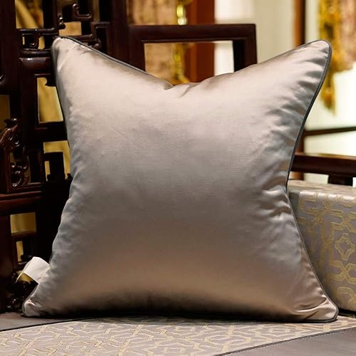 Miniatura 2 de Cojín decorativo Avigers de 18 x 18 pulgadas, estilo chino, gris, salpicaduras de tinta, entramado con borla, fundas de cojines, fundas de cojines