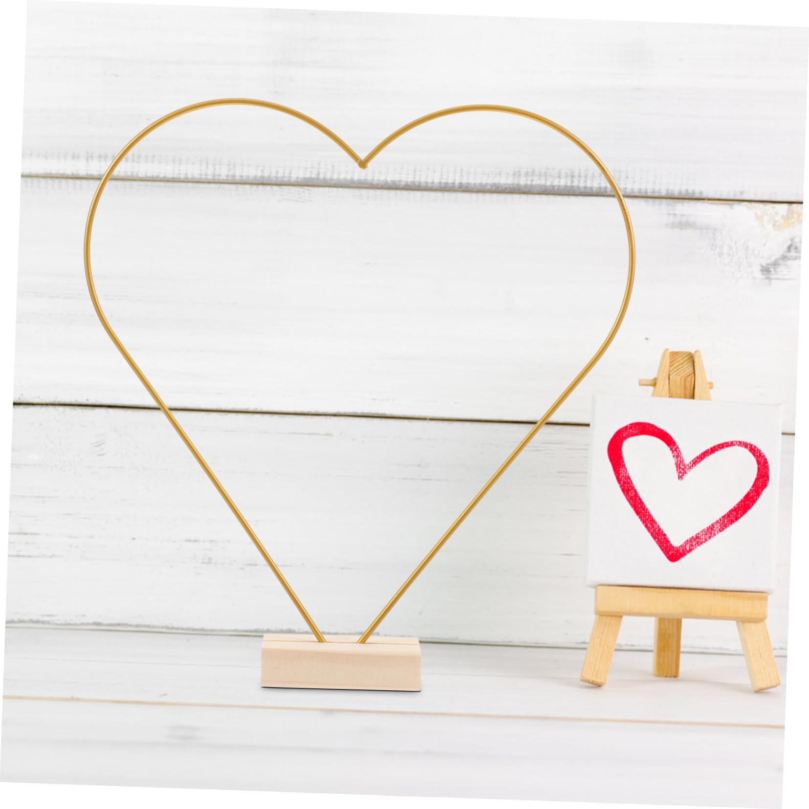 10 Sätze Teiliges Metallblumen Hoop mit Holzsockel Goldfarbener DIY Hochzeits Tischkranz Stabile Eisenringe für Vielseitige Party und Tischdekoration