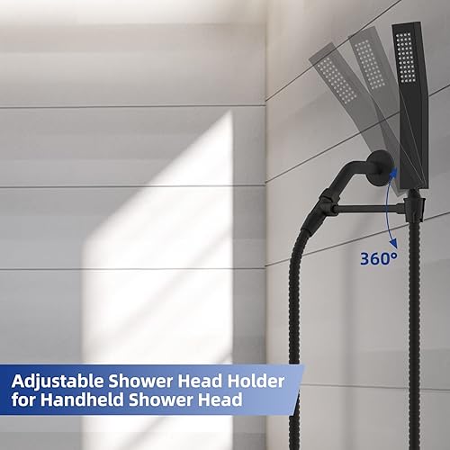 Miniatura 4 de Hibbent Soporte de cabezal de ducha de metal, soporte ajustable de latón macizo para cabezal de ducha de mano, soporte de rociador de ducha, bronce