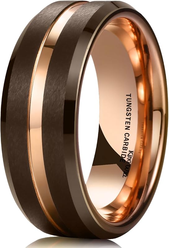 Tungsten Carbide Wedding Band for Men Size 4-16