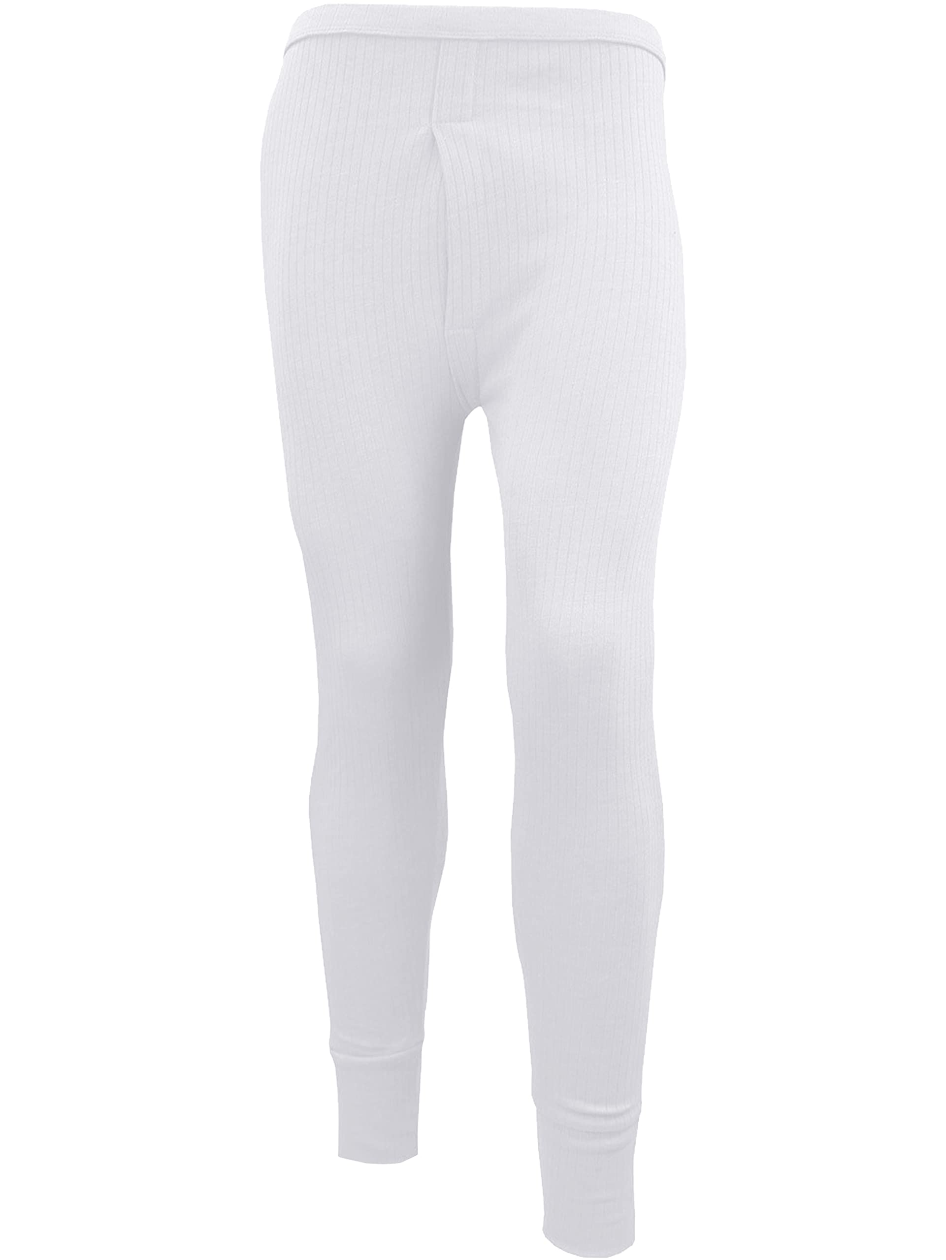 989Zé ENZO Mens Thermal Bottoms Long Johns Bottom Trouser Underwear Ski Winter Warmer Stretch Pants (White, 4XL)