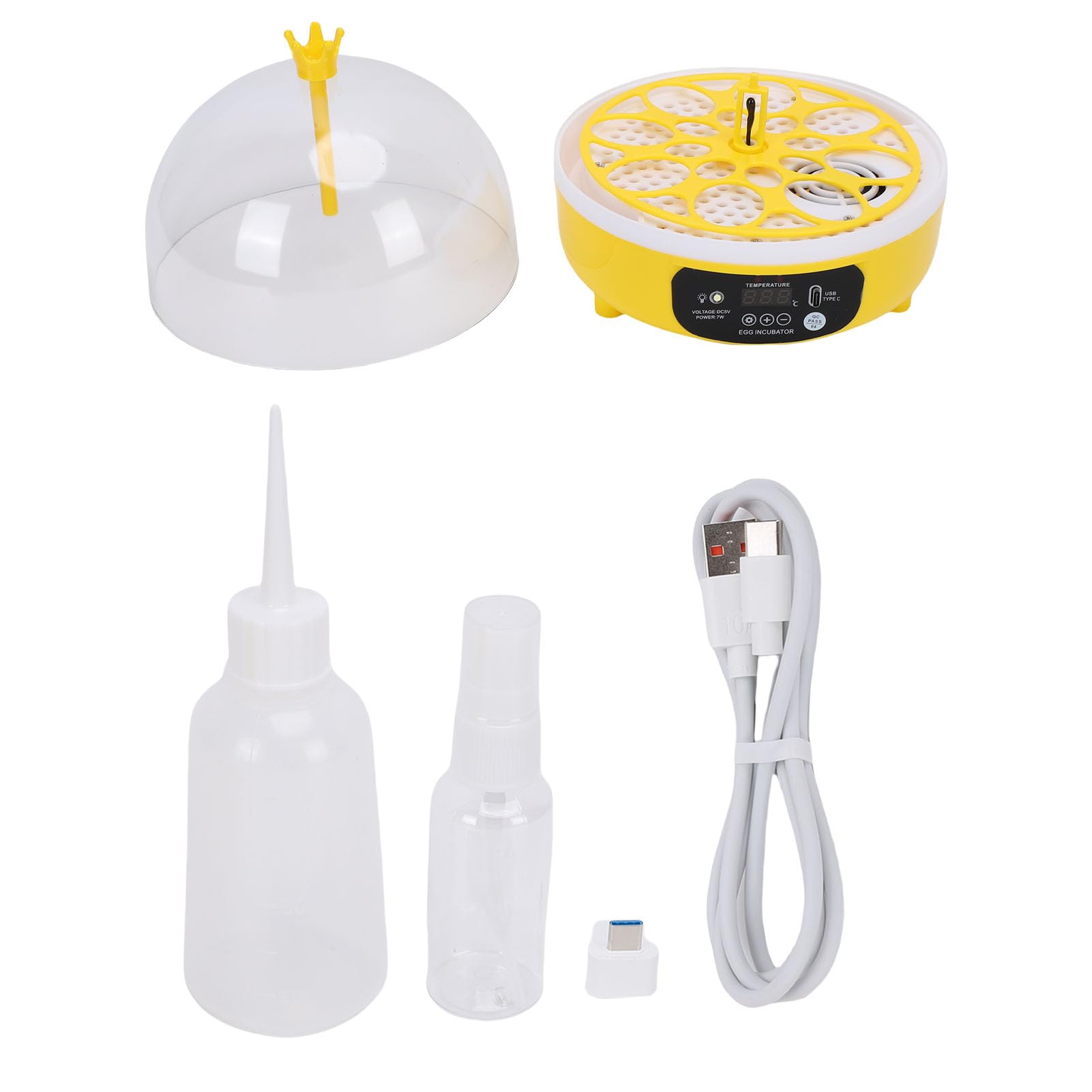 Tissting Incubatore Uova Mini Controllo Temperatura Intelligente Automatico per Pollame, Incubatrice Piccola Macchina per Schiudere Uova Domestica Trasportabile Compatta con Coperc