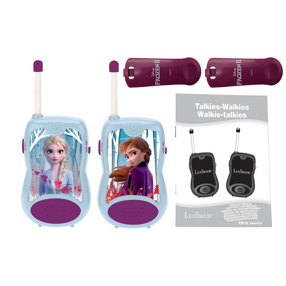 Lexibook, Frozen, Walkie-Talkies 200m, Communication Game for Children, Belt Clip, 2 Communication Channels, Battery Operated, Blue, TW12FZLXB
