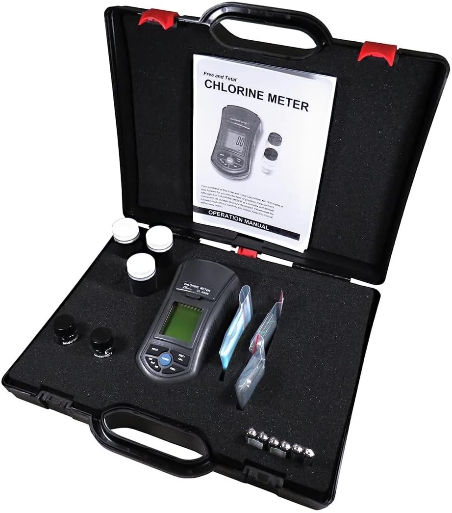 Sper Scientific Portable Digital Chlorine Meter 860043 w/Large LCD Display for Swimming Pools & Spas, Measure Free & Total Chlorine, Accurate & Handheld Water Chemical Testing Kit, Pool Water Tester