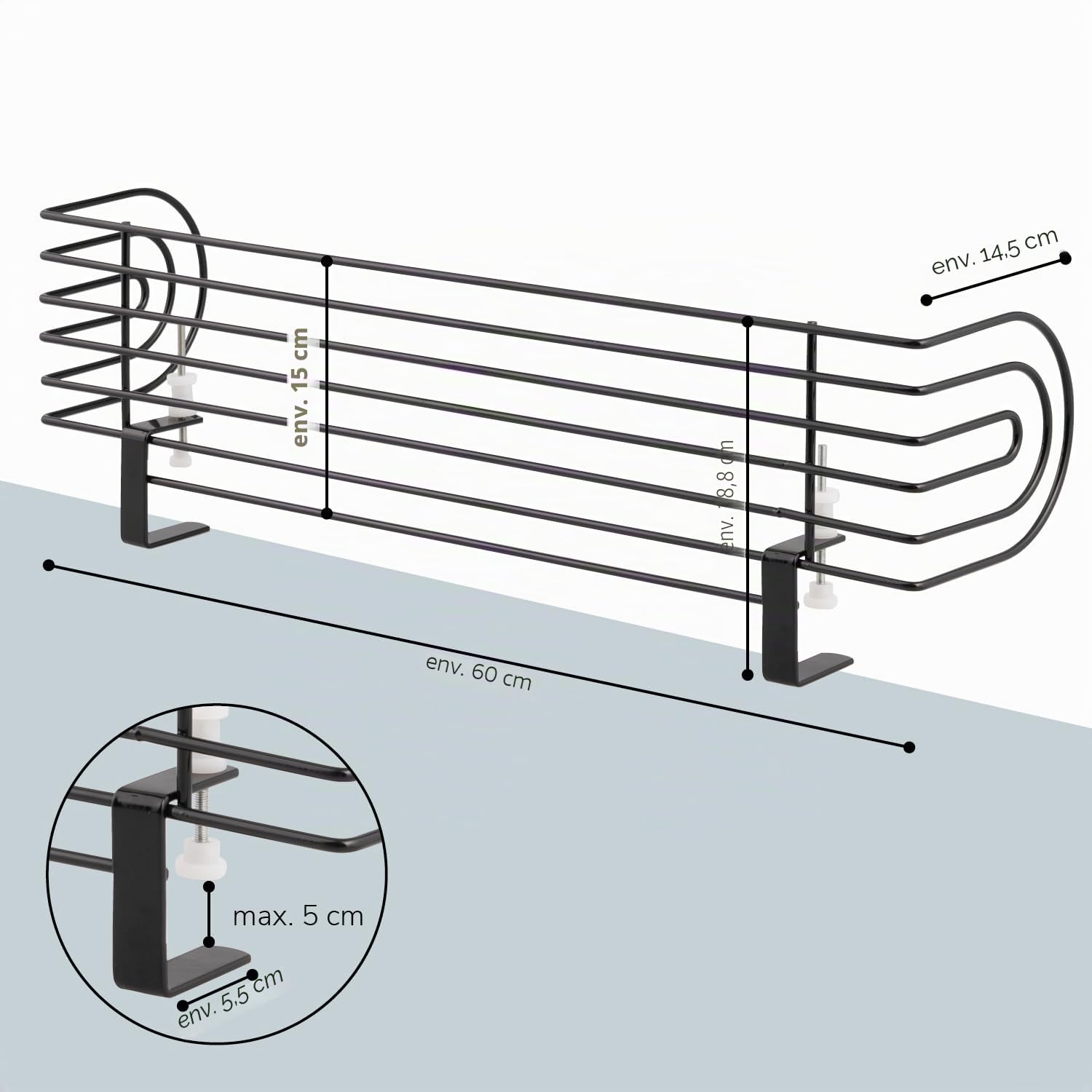 bremermann Barrière de protection à clipser pour cuisinières jusqu'à 60 cm de large (noir)