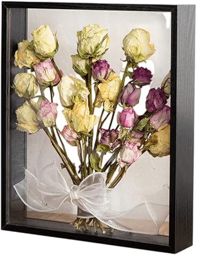 Miniatura 1 de XIYUAN Marco de fotos de flores secas de madera, soporte de exhibición de flores secas, marco de fotos flotante decorativo, transparente de doble