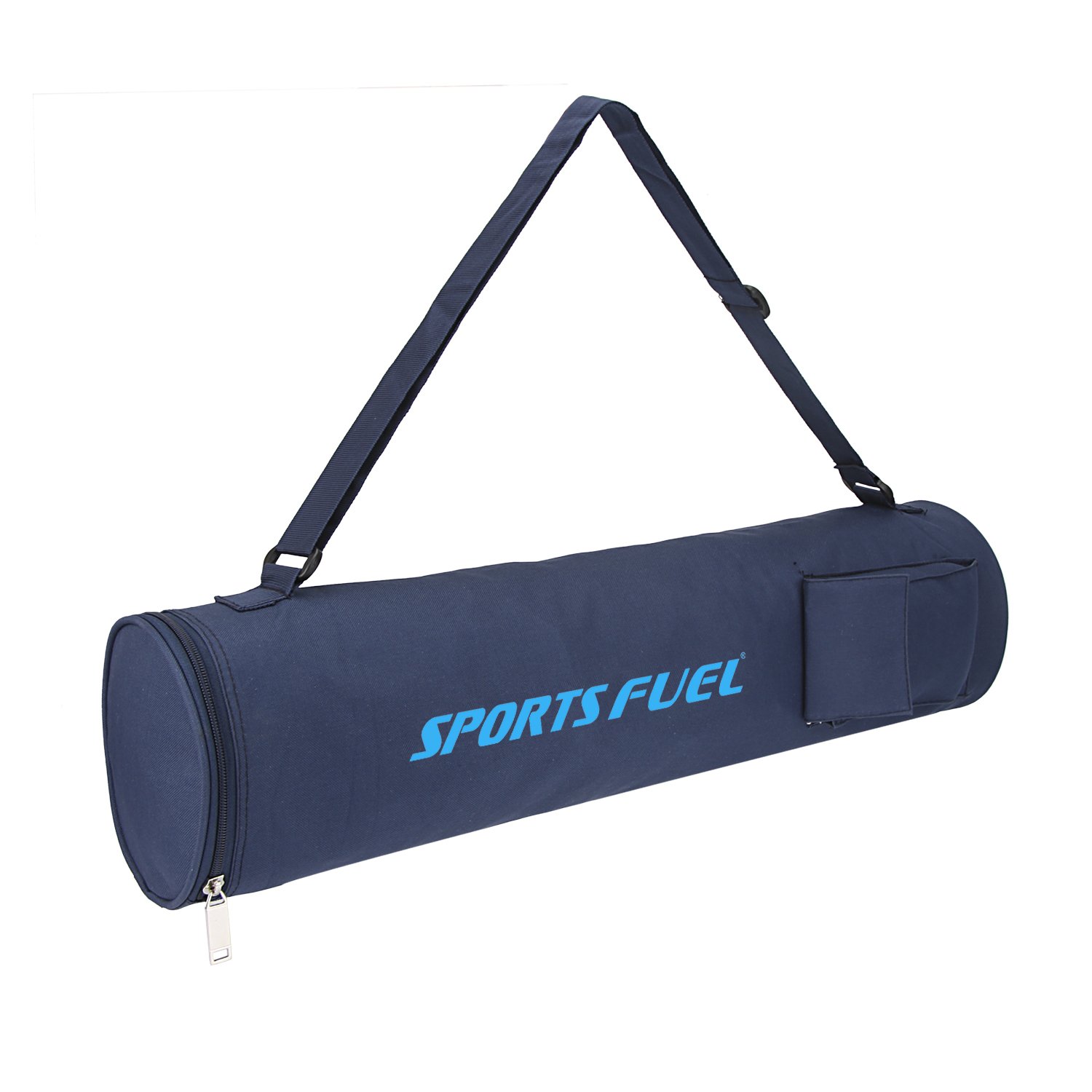 SportsFuel Yoga Mat Cover Bag | Yoga Mat Cover | Cover for Yoga Mat with Strap & Drawstring for Men & Women | Lightweight & Washable Cover for Yoga Mat | Yoga Mat Cover Bag with Pockets (Blue)