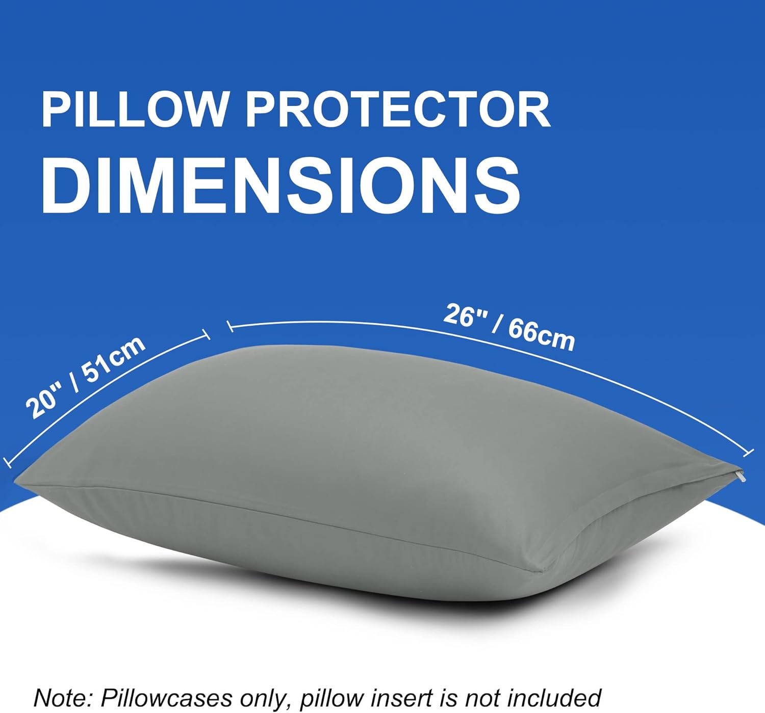 uxcell Pillowcases Weave from 100% Egyptian Cotton, Breathable Soft Pillow Cases with Zipper Closure, 2 Pcs Dark Gray Pillow Covers Standard Size - 20"x26" - Image 7