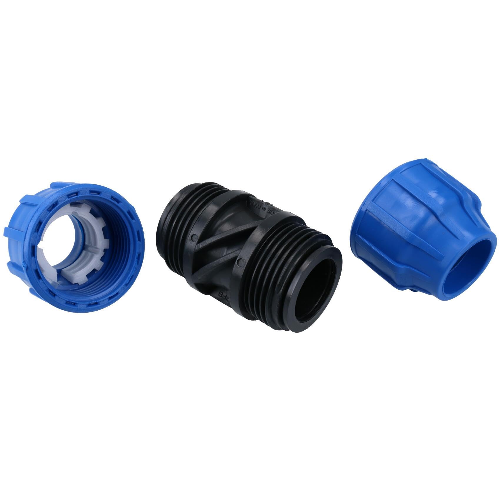 32 x 32mm MDPE Conector de acoplamiento de compresión de tubería recta 10PK