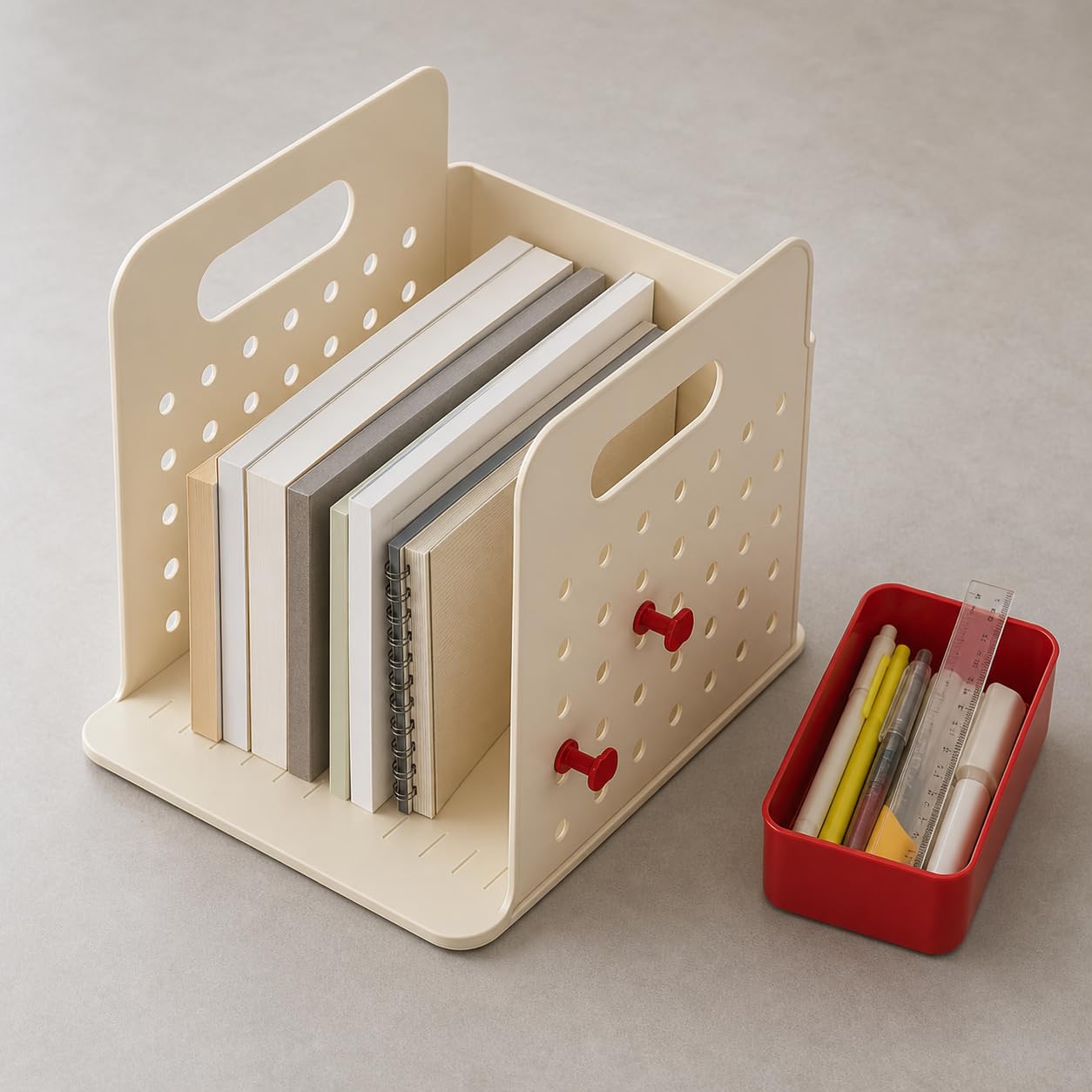Vielseitiger Desktop Ordnerhalter mit Fächern für Schreibwaren Und Tägliche Utensilien für Bibliothek Lernen Und Professionelle Arbeitsumgebung, Style to 2