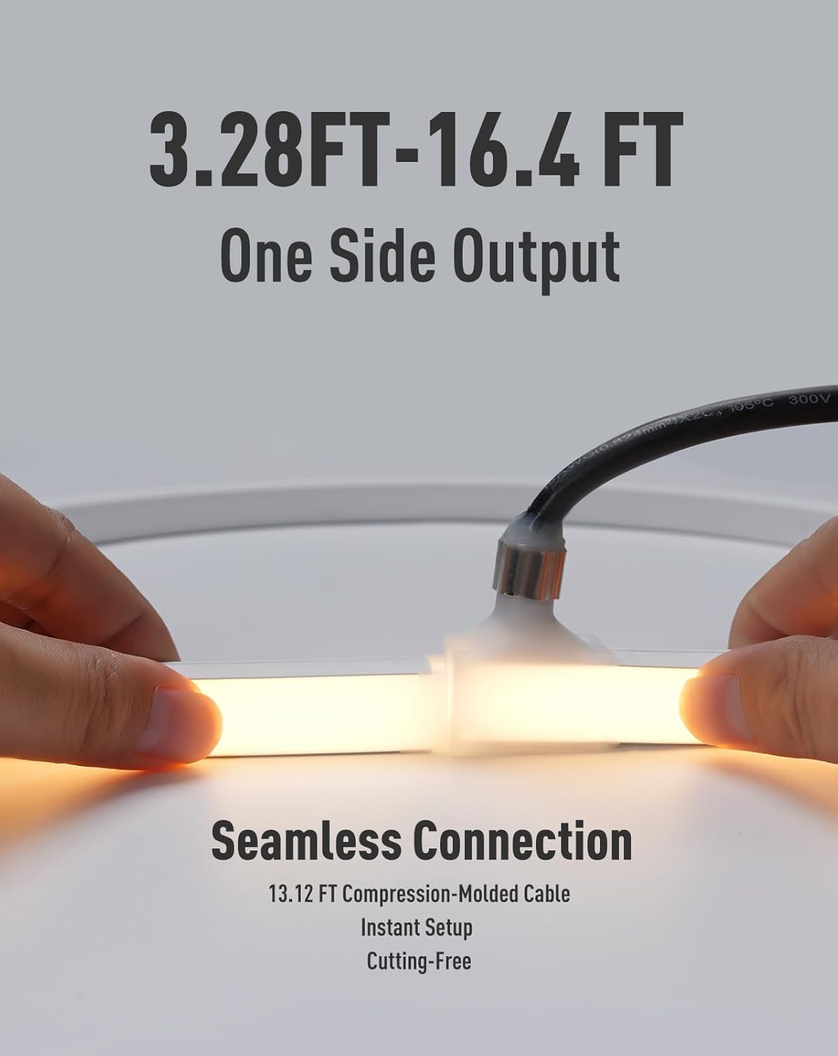 Shine Decor IP68 Waterproof LED Strip Light, 24V Pool Rated Submersible Silicone Neon, Underwater Outdoor LED Rope Light for Pool Fountain Waterfall Bathtub, 16x16mm, Warm White, 16.4FT