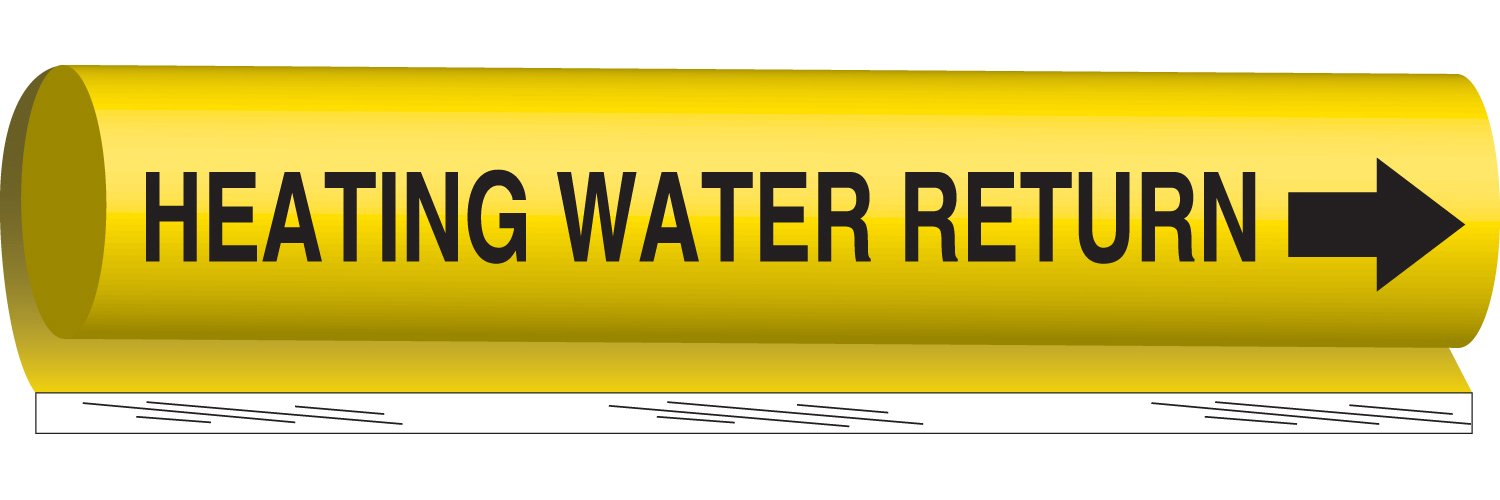 Brady 5702-Ii High Performance - Wrap Around Pipe Marker, Legend "Heating Water Return"