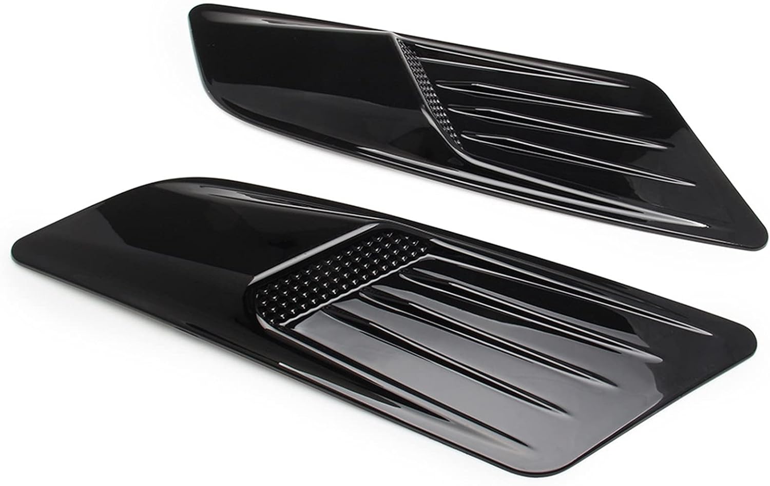 Hood Scoops ABS Car Hood Vent, 2 Car General Decorative Air Intake Scoops, Turbo Hood Exhaust Hood (Color : Black)