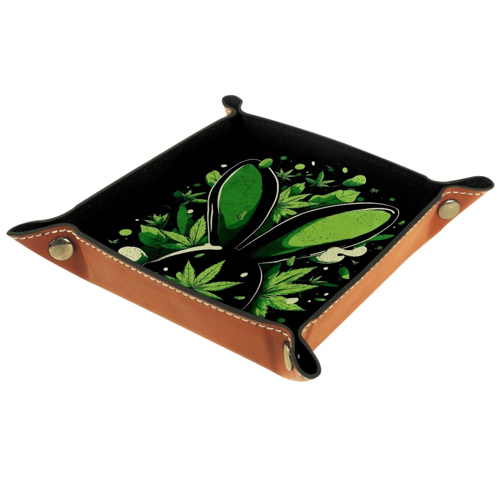 VAPOKF Bunny Ears Dice Tray, Folding Microfiber Leather Dice Holder for Dungeons and Dragons RPG Dice Gaming D&D and Other Table Games