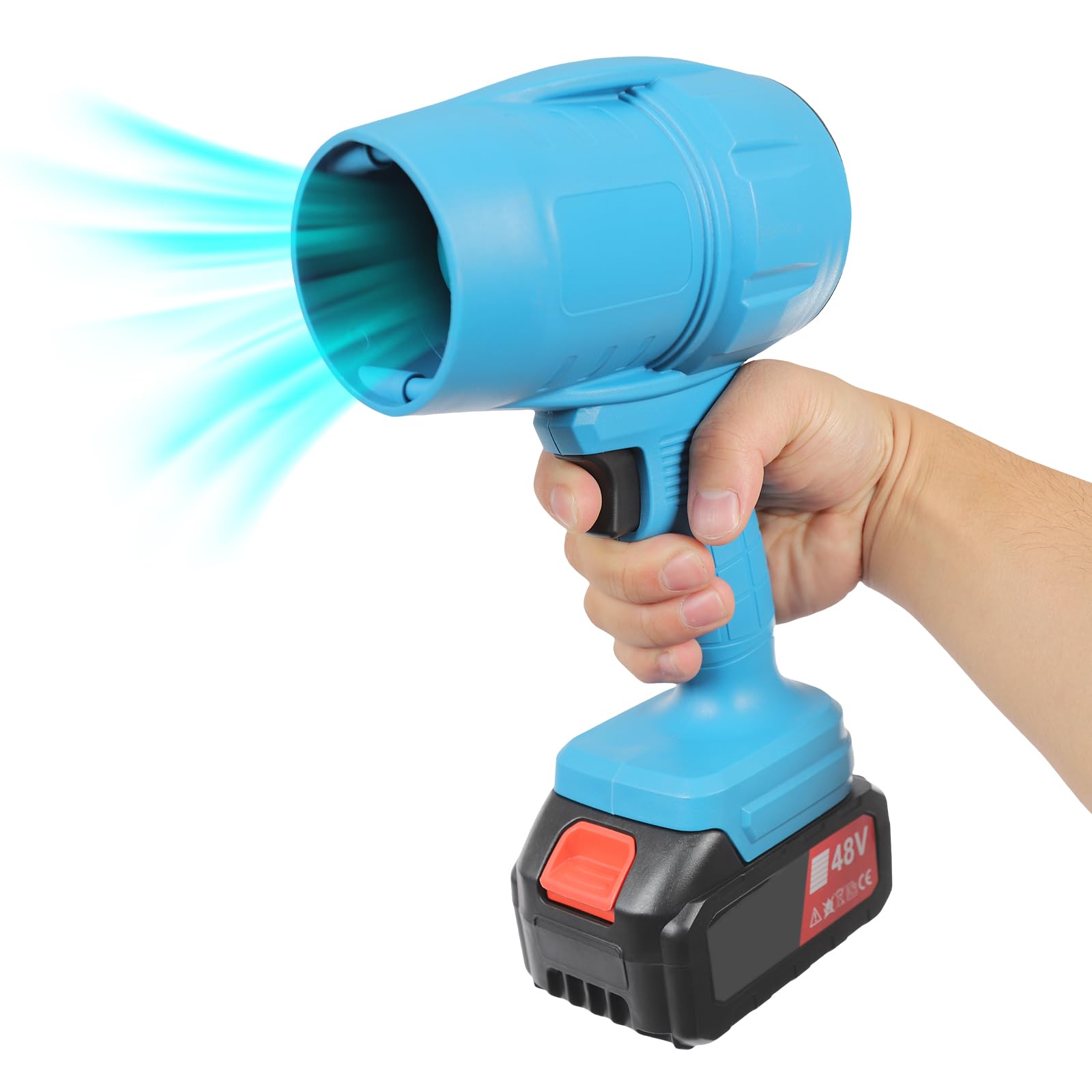 CNCEST Car Dryer, Portable Cordless Car Dryer, 200W 28000rpm Car Blower, for Home Cleaning, Car Cleaning, Floor Cleaning, Pet Hair Cleaning (Blue)