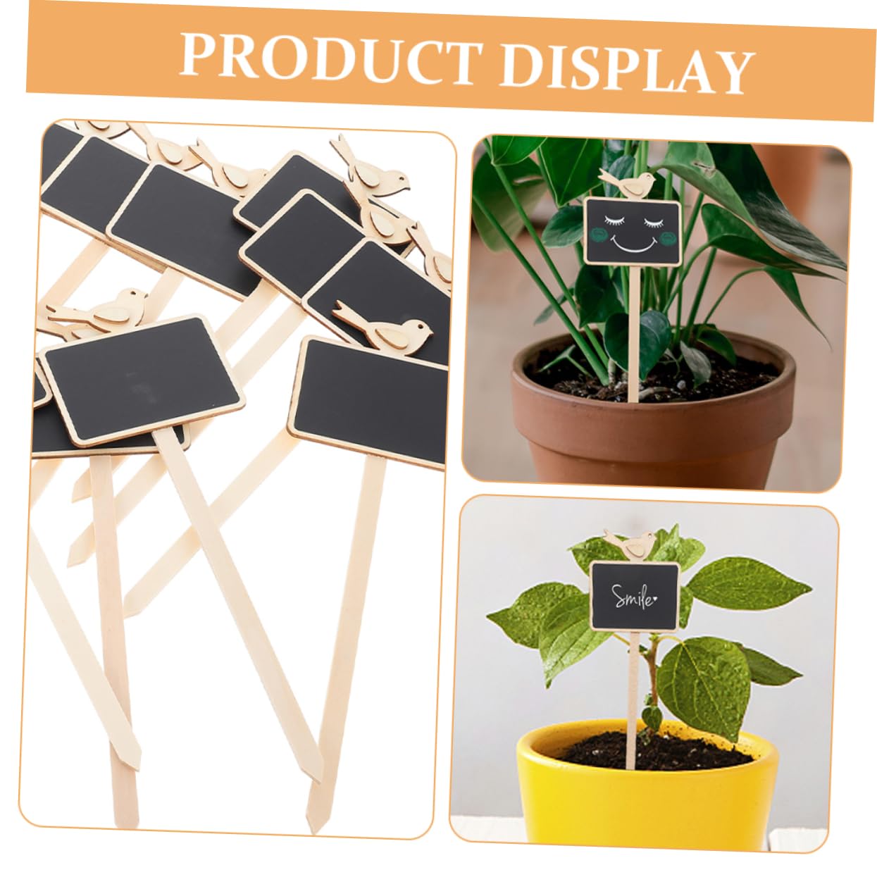 BESPORTBLE 40pièces Étiquettes De Jardin Bois De Marqueurs Pour Plantes Étiquettes Ardoise Pour Identification Des Fleurs Décoration De Balcon