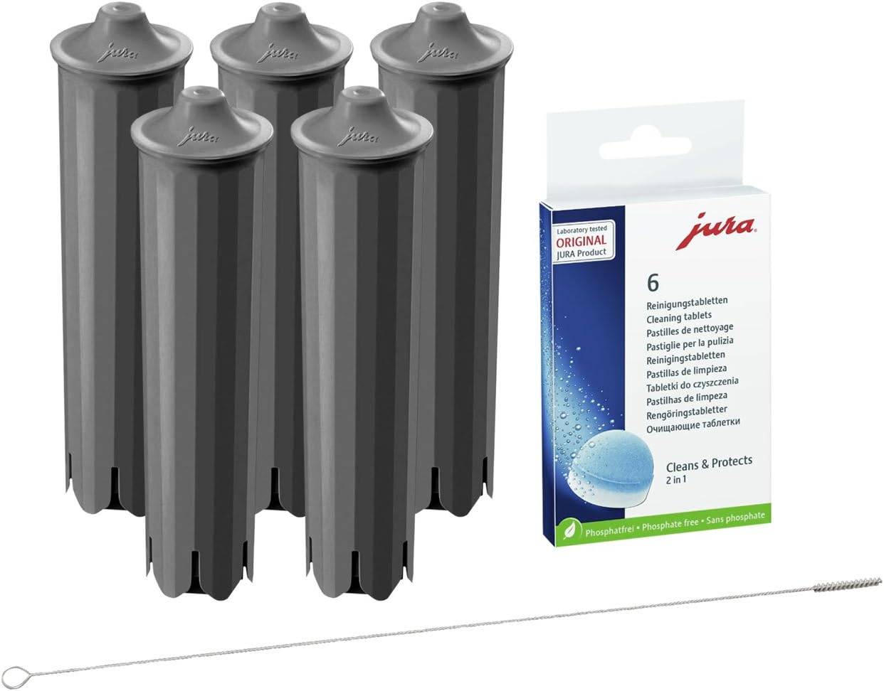 Jura Claris x QUVIDO Smart 6 + Jura Cleaning Tablets + Cleaning Brush (Pack of 5