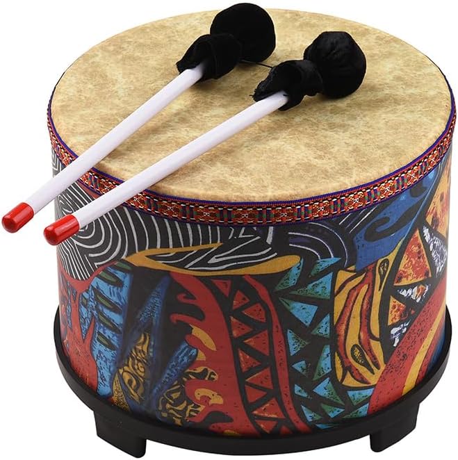 10-Inch Portable Bass Drum – Ethnic-Style Wooden Percussion Instrument for Beginners – Ideal for Music Education & Rhythm Practice (10 Inch Zebra)