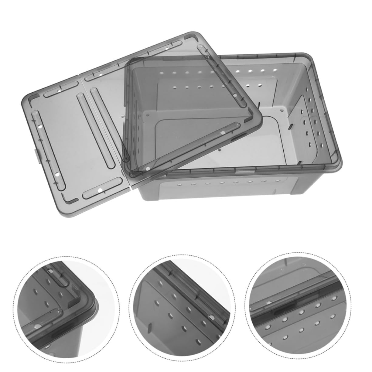 INOOMP 3 Set di Scatole di Riproduzione per Lucertole Accessori per Rettili Scatola di Alimentazione per Rettili Terrario per Ragni Terrario per Lumache 2 Pezzi * 3
