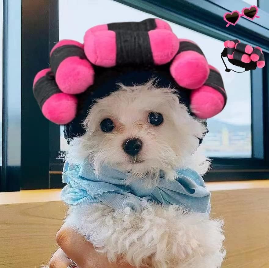 Funny Dog Curler Wig Costume & Glasses, Adjustable, Soft & Warm Pet Wig for Small Medium & Large Dogs & Cats - Image 3